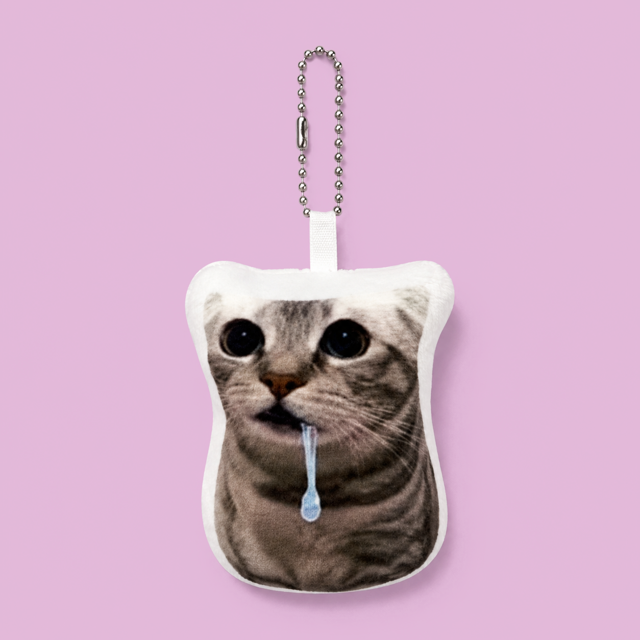 Drooling cat keychain with speaker (No.1)